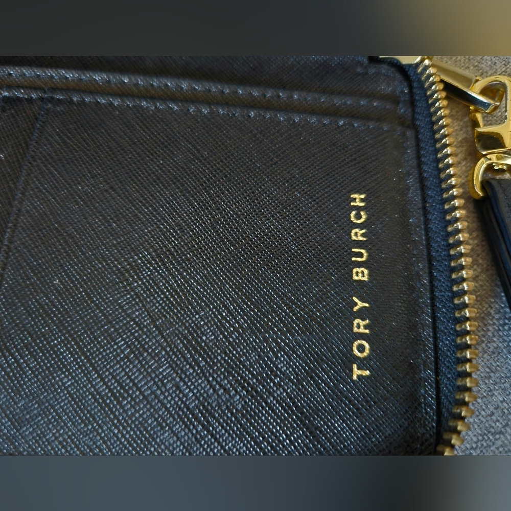 Tory Burch Robinson Zip Wallet Black Saffiano Leather Continental Wristlet - Picture 3 of 8